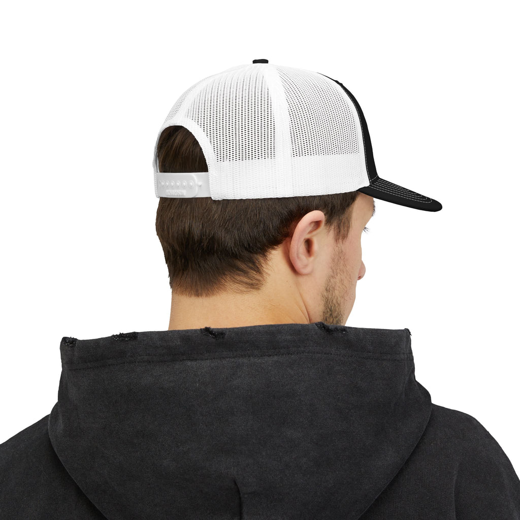 Snapback Trucker Cap, Embroidered Hat, Outdoor Gear, Stylish Cap for Men & Women, Great for Summer Adventures.