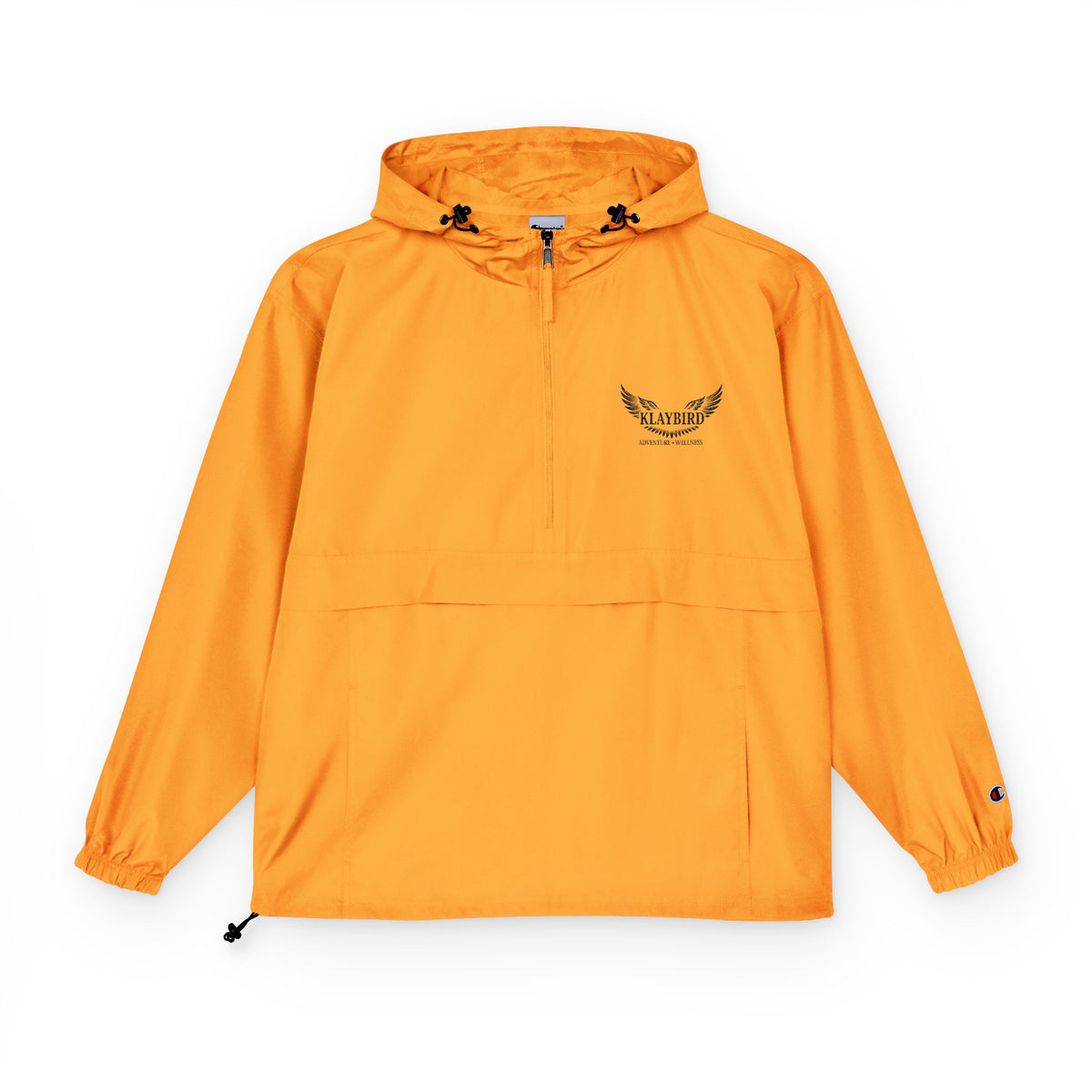 Packable Anorak Jacket – Black Floral Chest Logo Windbreaker