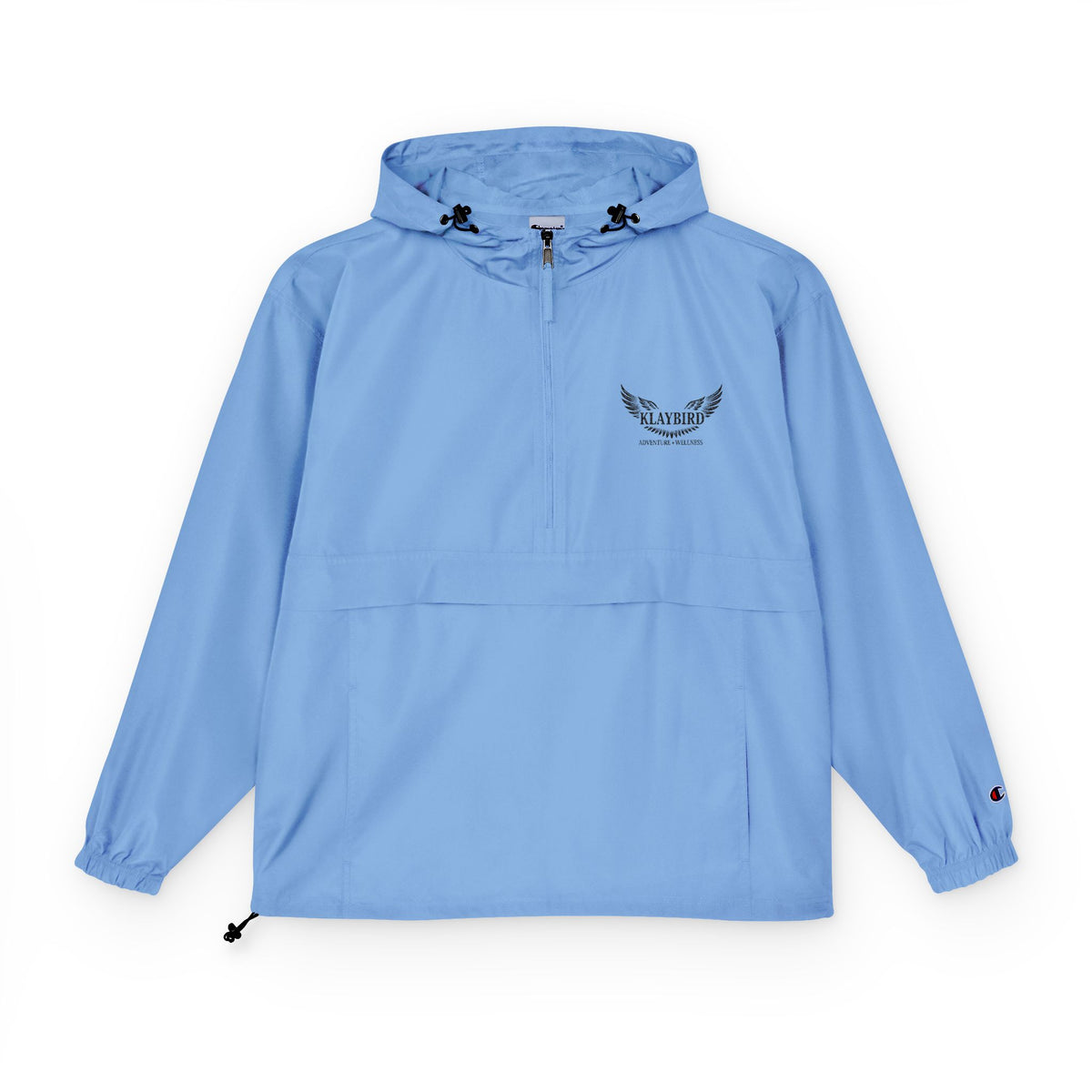 Packable Anorak Jacket – Black Floral Chest Logo Windbreaker