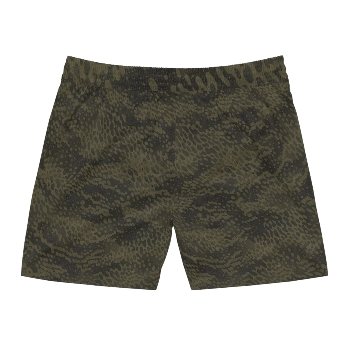 Men's Camo Swim Shorts — Olive Green Tactical Pattern Mid-Length Trunks