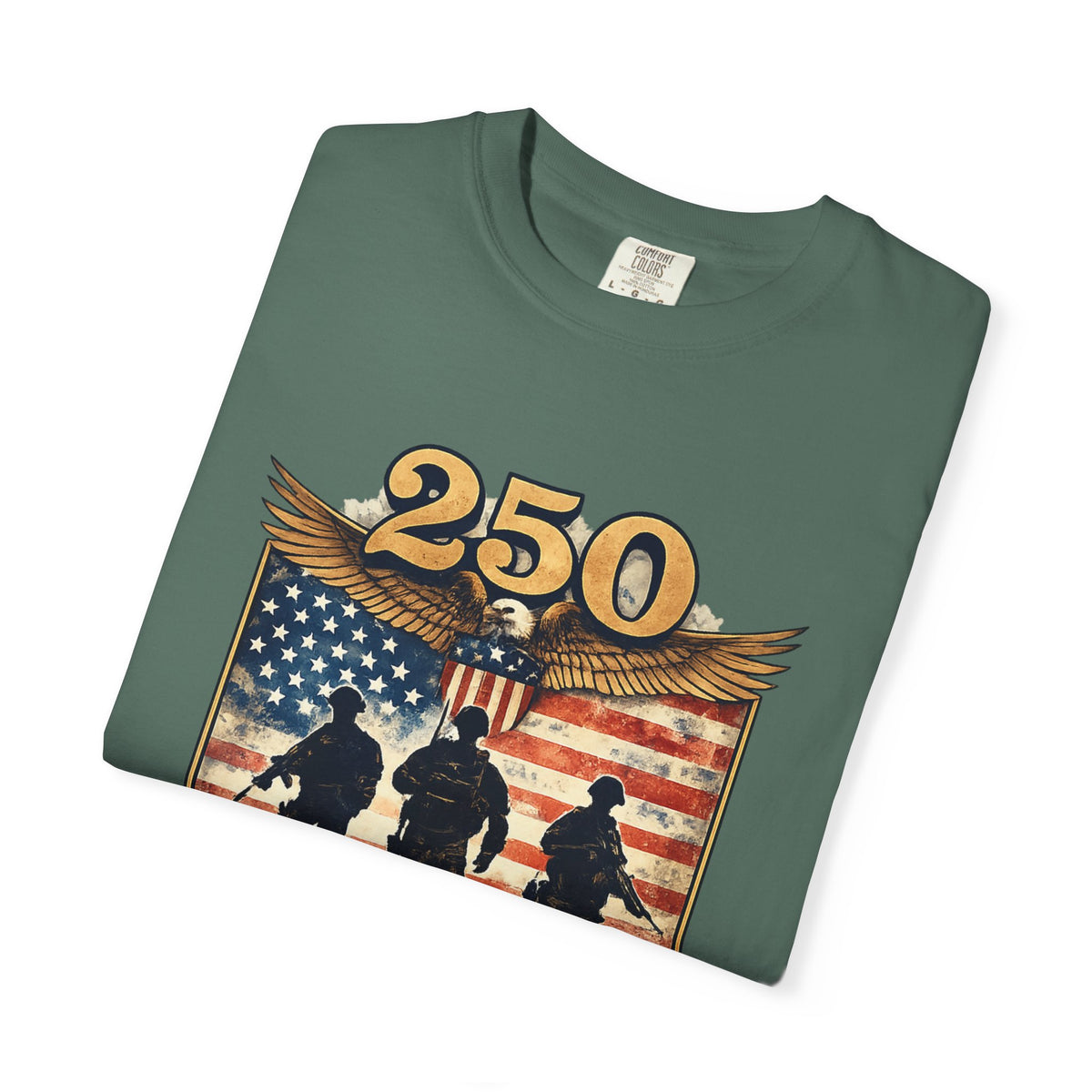 250 Years of Service Veteran T-Shirt — United States Military American Flag Design
